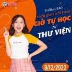 Thông báo: Thời gian kết thúc giờ học tại thư viện