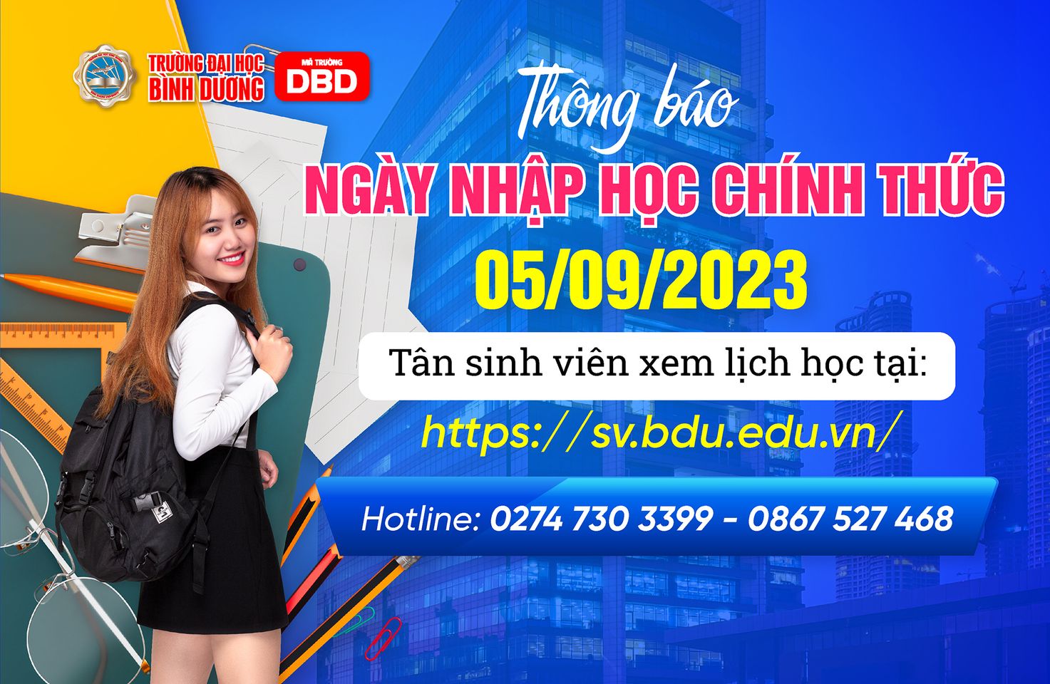 THÔNG BÁO NGÀY HỌC CHÍNH THỨC